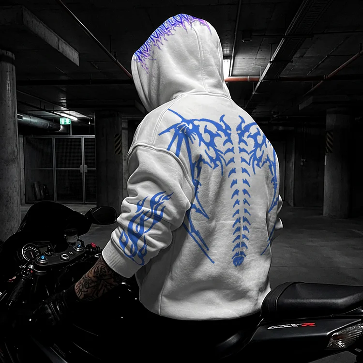 Men's Motorcycle-style Glow-in-the-dark Religious Unisex Printed Hoodie