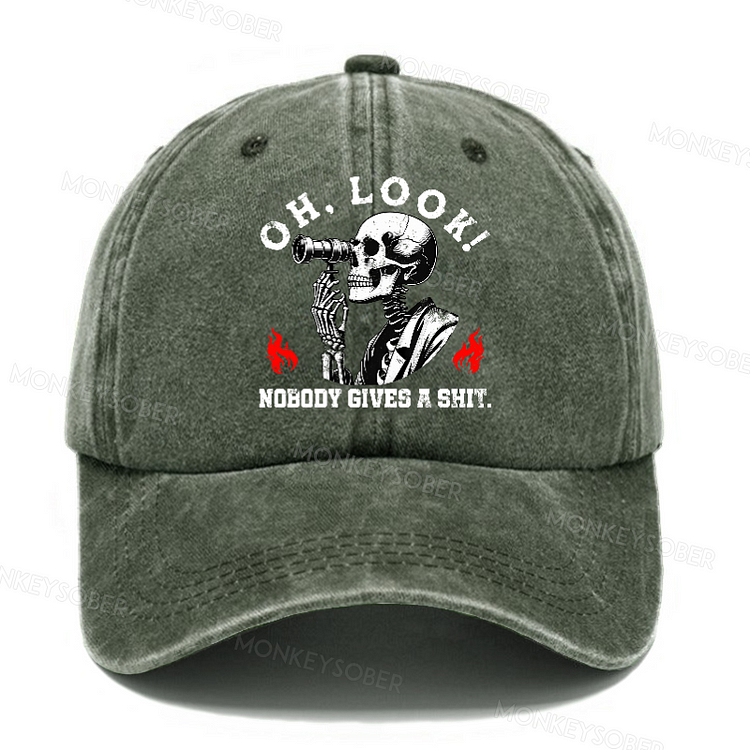 Oh Look Nobody Gives A Shit  Washed Baseball Caps