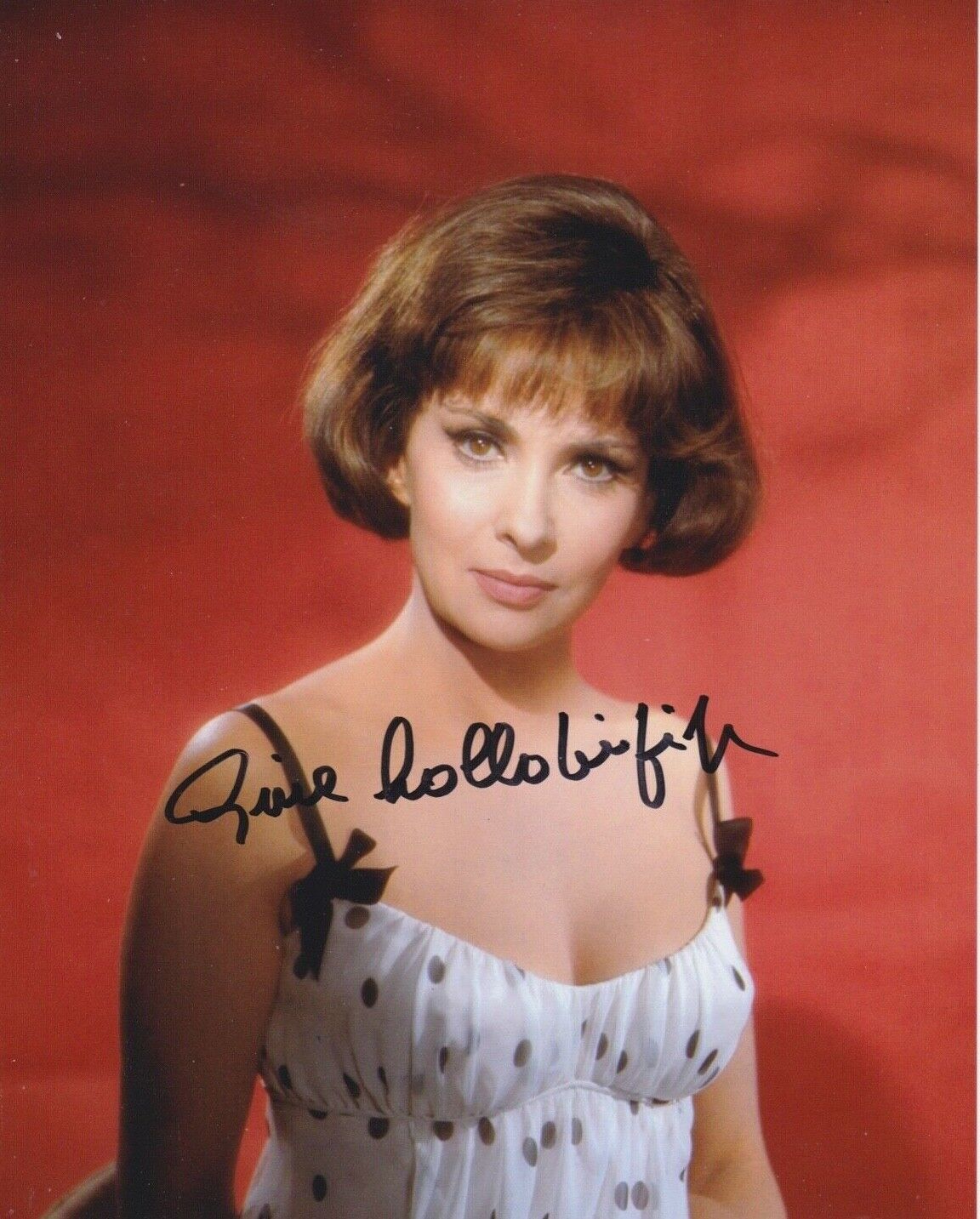 Signed Original Color Photo Poster painting of Gina Lollobrigida of Movies