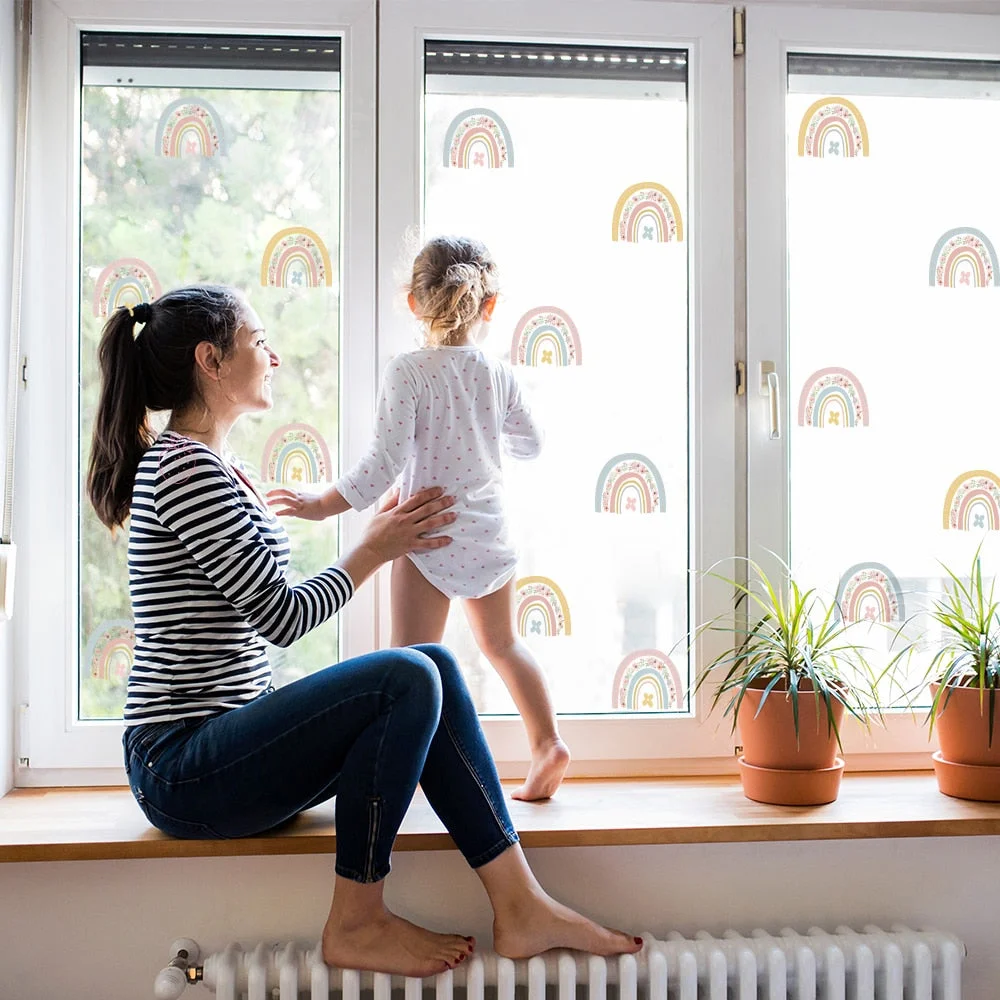 36 Pcs Rainbow Vinyl Decorative Wall Stickers Decorations For Girls Wallpaper Stickers On The Wall Paper For Fourth