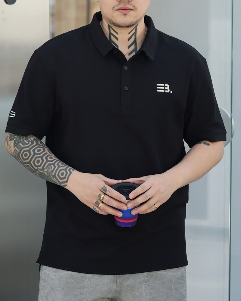 4XL-8XL Big & Tall Men's Daily Casual Embroidered Lop POLO Short Sleeve