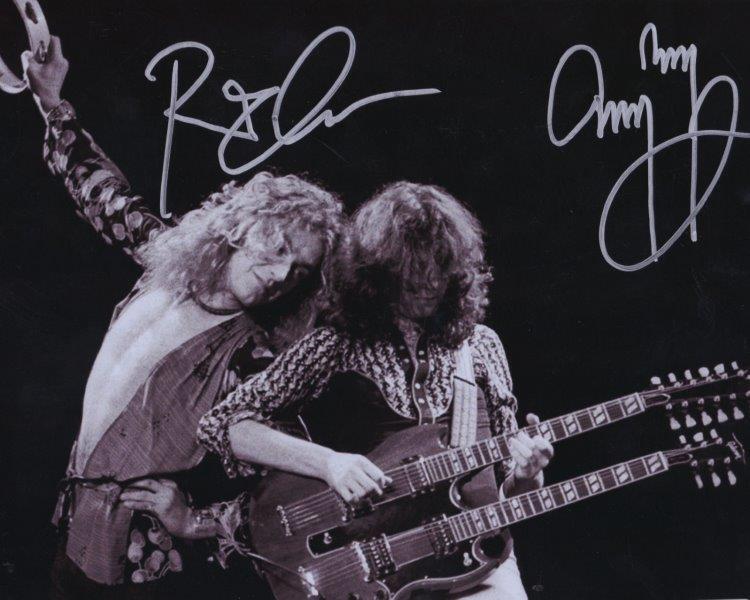 REPRINT - LED ZEPPELIN Robert Plant Jimmy Page Signed 8 x 10 Glossy Photo Poster painting RP