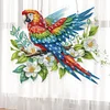 (US Only)2D Flat DIY Parrots Flowers Diamond Art Pendant Window Hanging Art for Home