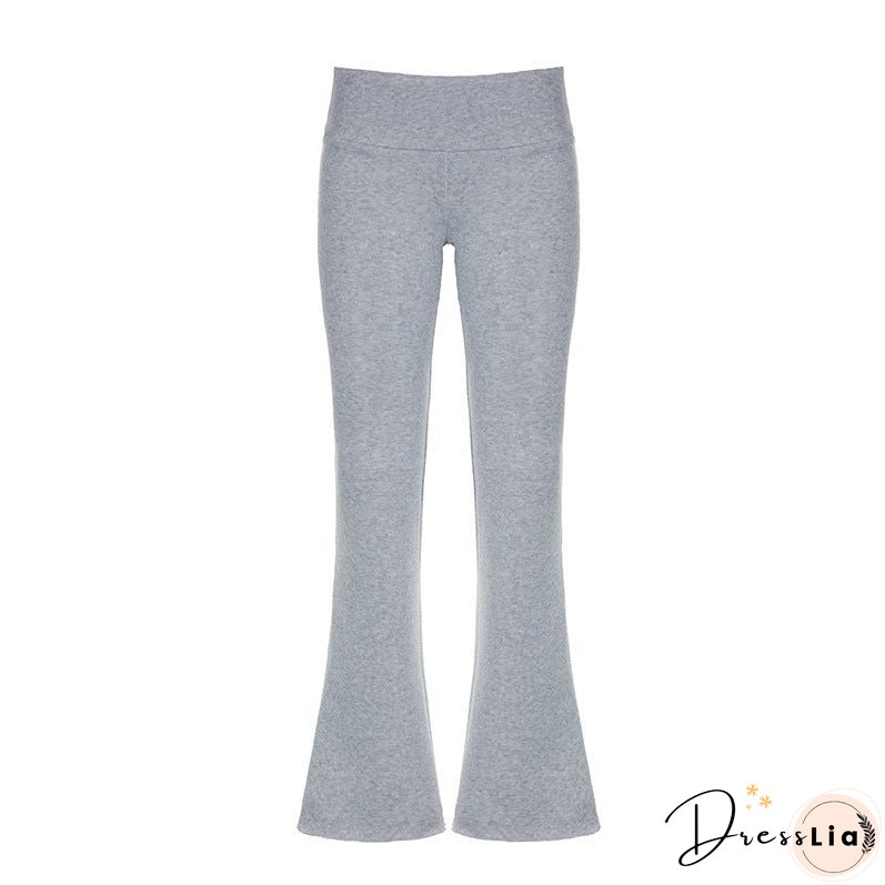 Basic Solid Color High Waist Sports Versatile Pants