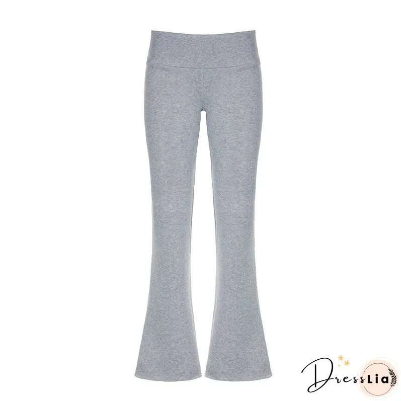 Basic Solid Color High Waist Sports Versatile Pants