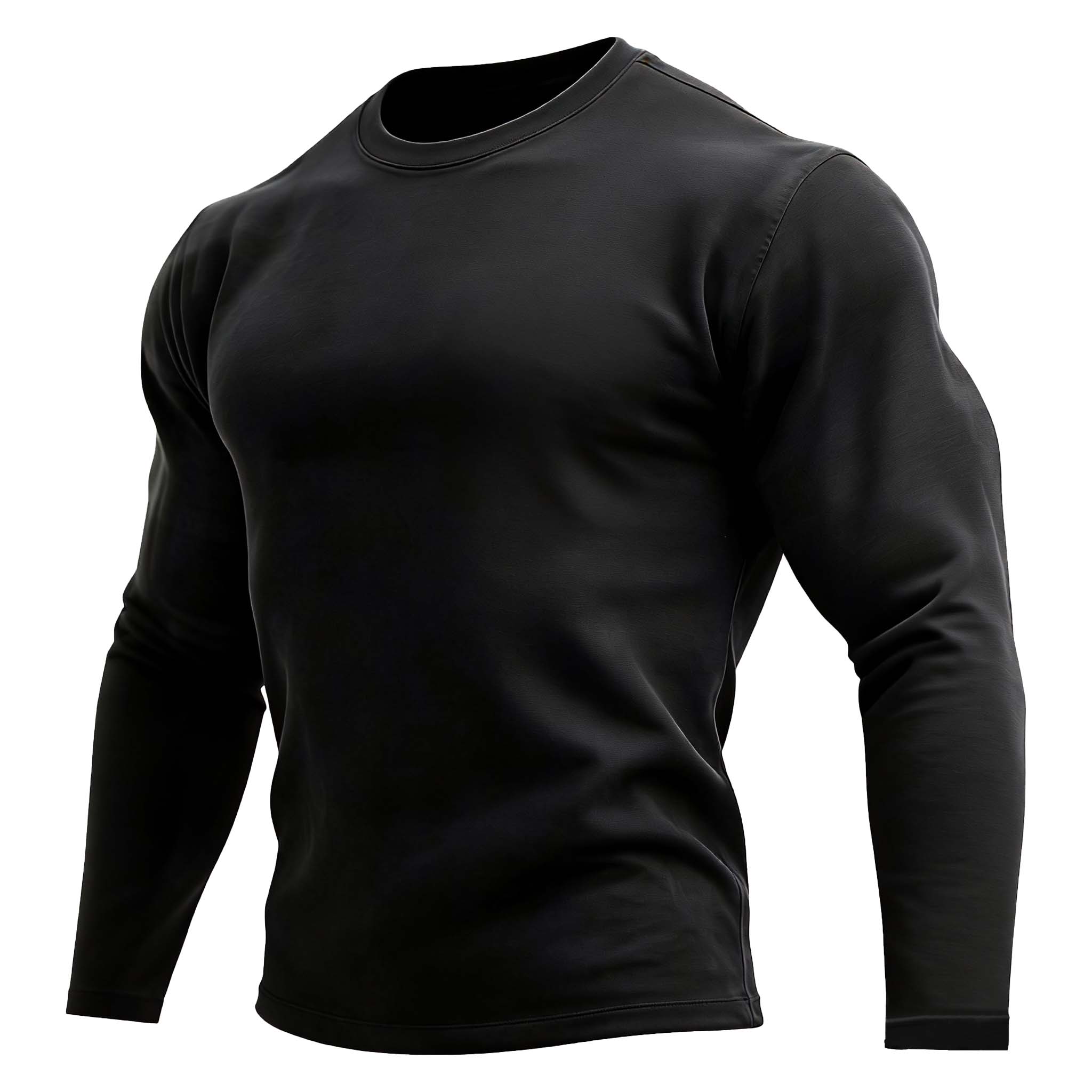 Men's Vintage Solid Color Crew Neck Long Sleeve T-Shirt