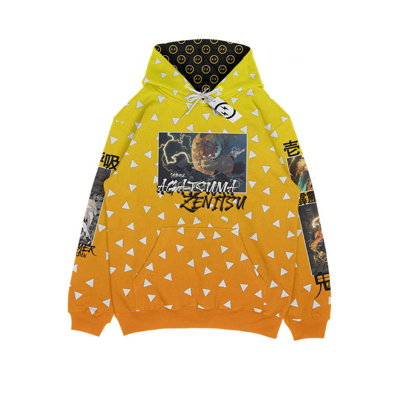 Demon Slayer Agatsuma Zenitsu Printed Men's Hoodie