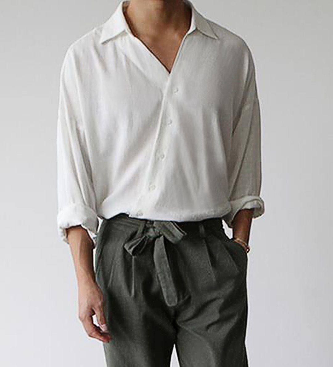 Gentleman Plain Temperament Long-sleeved Shirt、、URBENIE