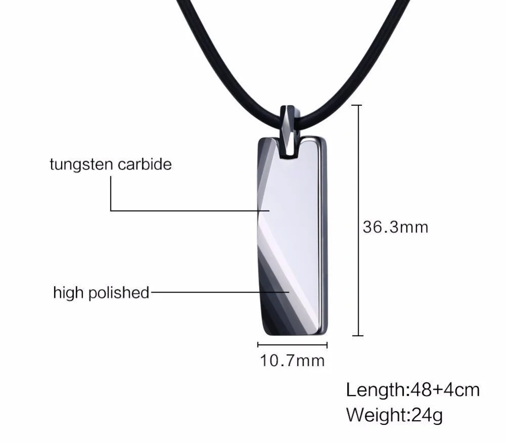 Silver/Black/Blue/Gold Tungsten Carbide Clavicle Chain Men and Women Exaggerated Retro Rhombus Pendant Necklace Jewelry Gifts For Mens And Womens