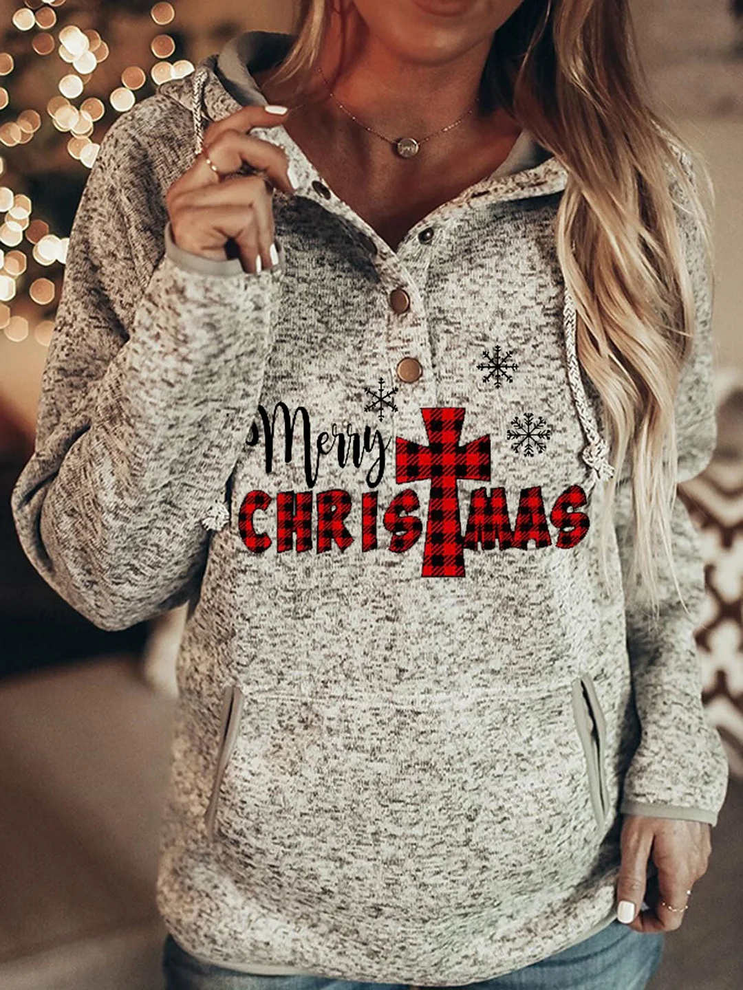 Women Sweater Christmas Hoodie Print Sweatshirt