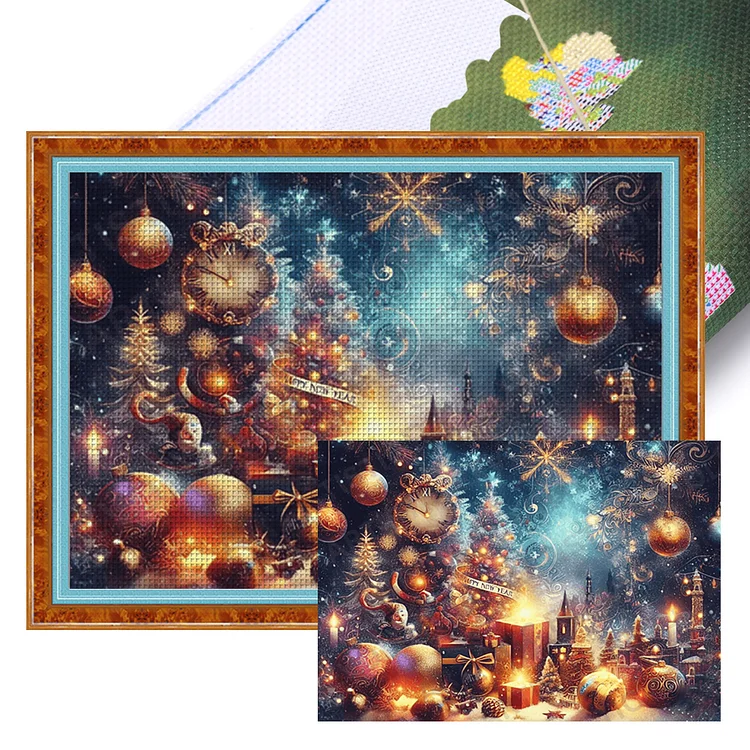 Christmas Gift Atmosphere - Printed Cross Stitch 16CT 60*45CM