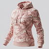 Women's Vintage Pink Camo Raglan Sleeve Hooded Sweatshirt by Inlyline