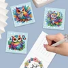 (US Local)6Pcs Owl DIY Diamond Painting Greeting Card 5D Drill Painting Blessing Card Kit
