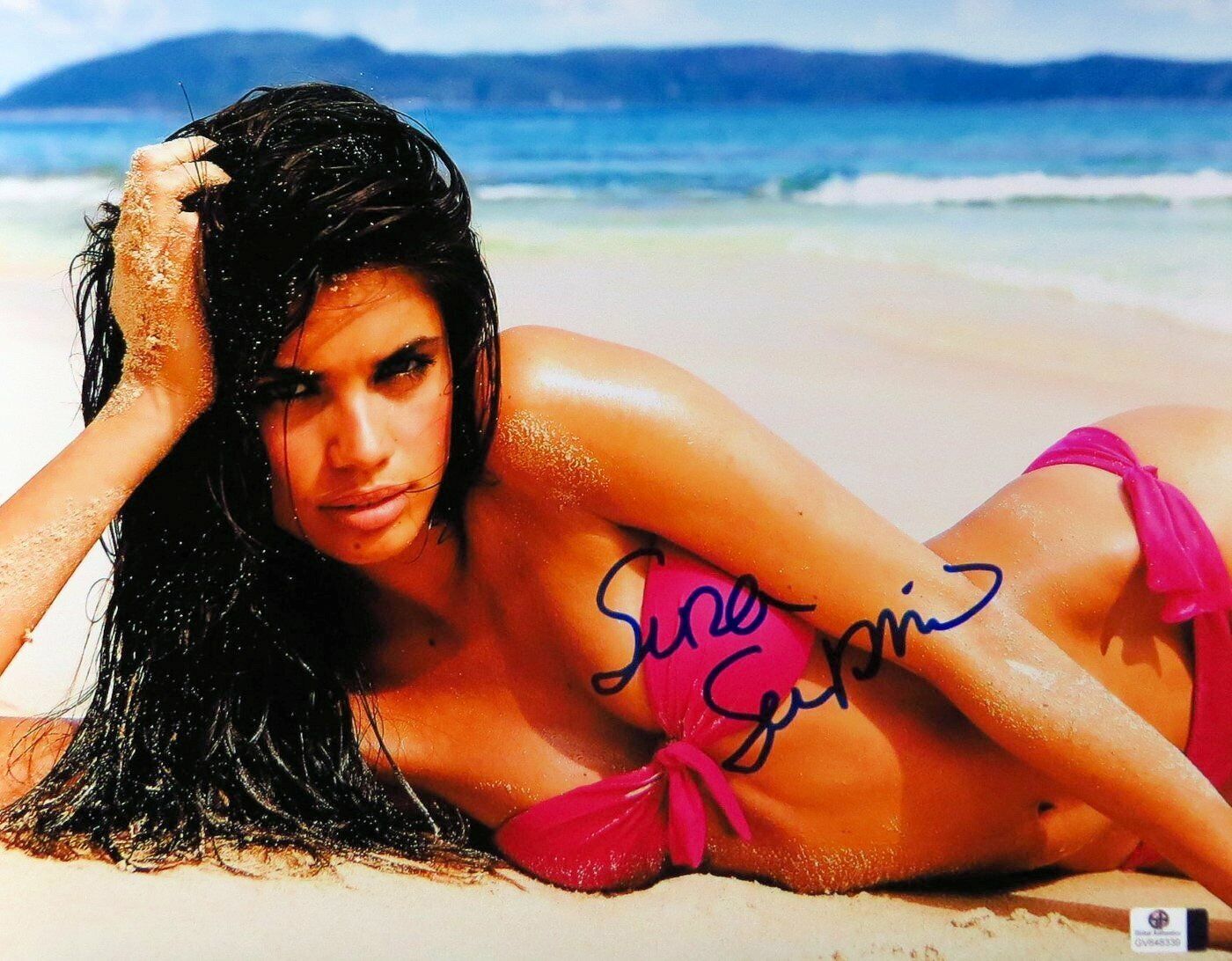 Sara Sampaio Signed Autographed 11X14 Photo Poster painting Sexy Pink Bikini GV848339