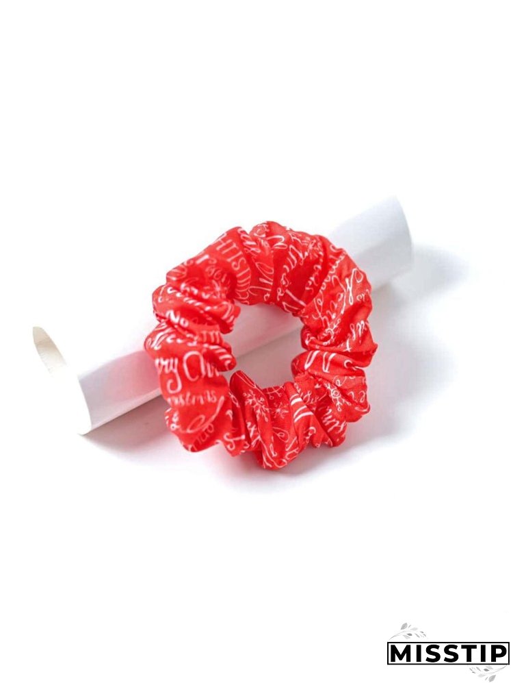 Christmas Letter Pattern Scrunchie