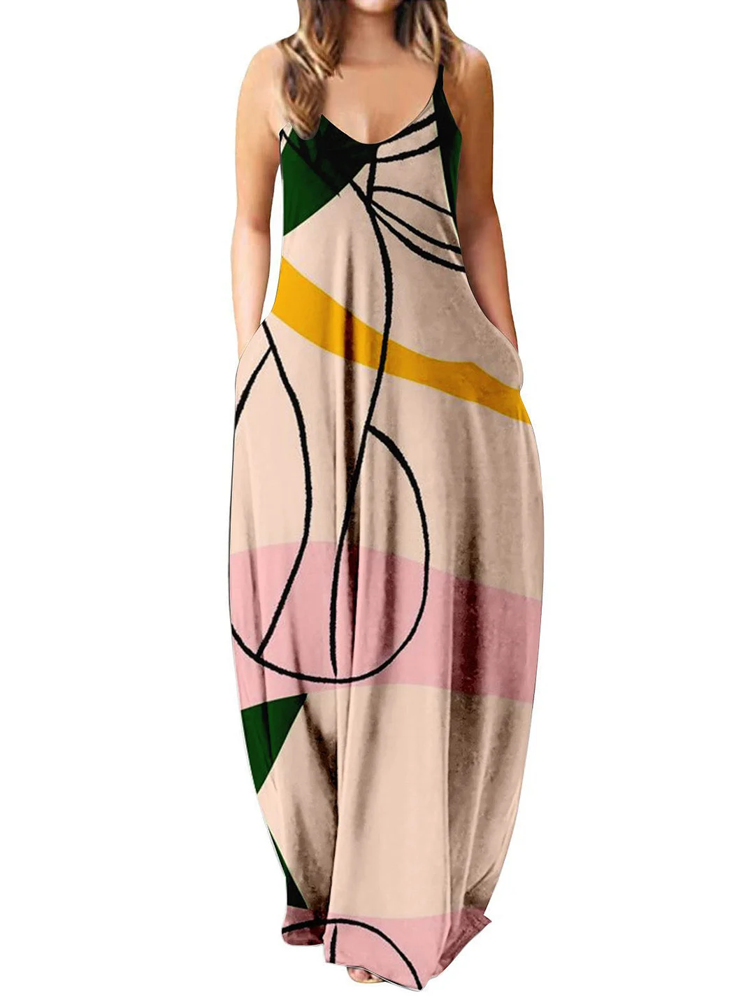 Women Printed Sleeveless Sling Maxi Dress