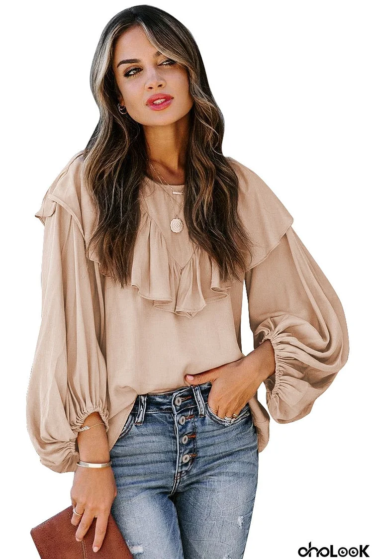 Ruffle Lantern Long Sleeve Top