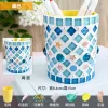 Glass Mosaic Art DIY Kit With Wood Pen Holder Square Crystal Mosaic Supplies Art Kit 