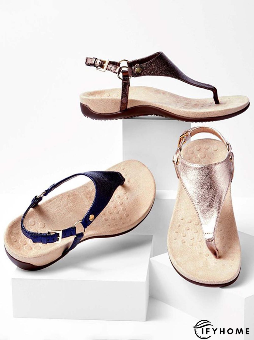 Summer Heel Brown Round Toe Sandals | IFYHOME