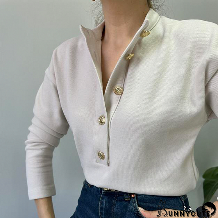 Vintage Long Sleeve Plain Top