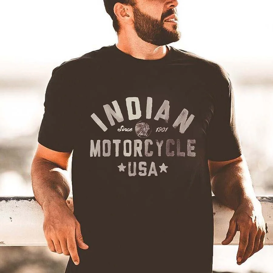Indian Motorcycle USA Printed Men's T-shirt - Devcarry