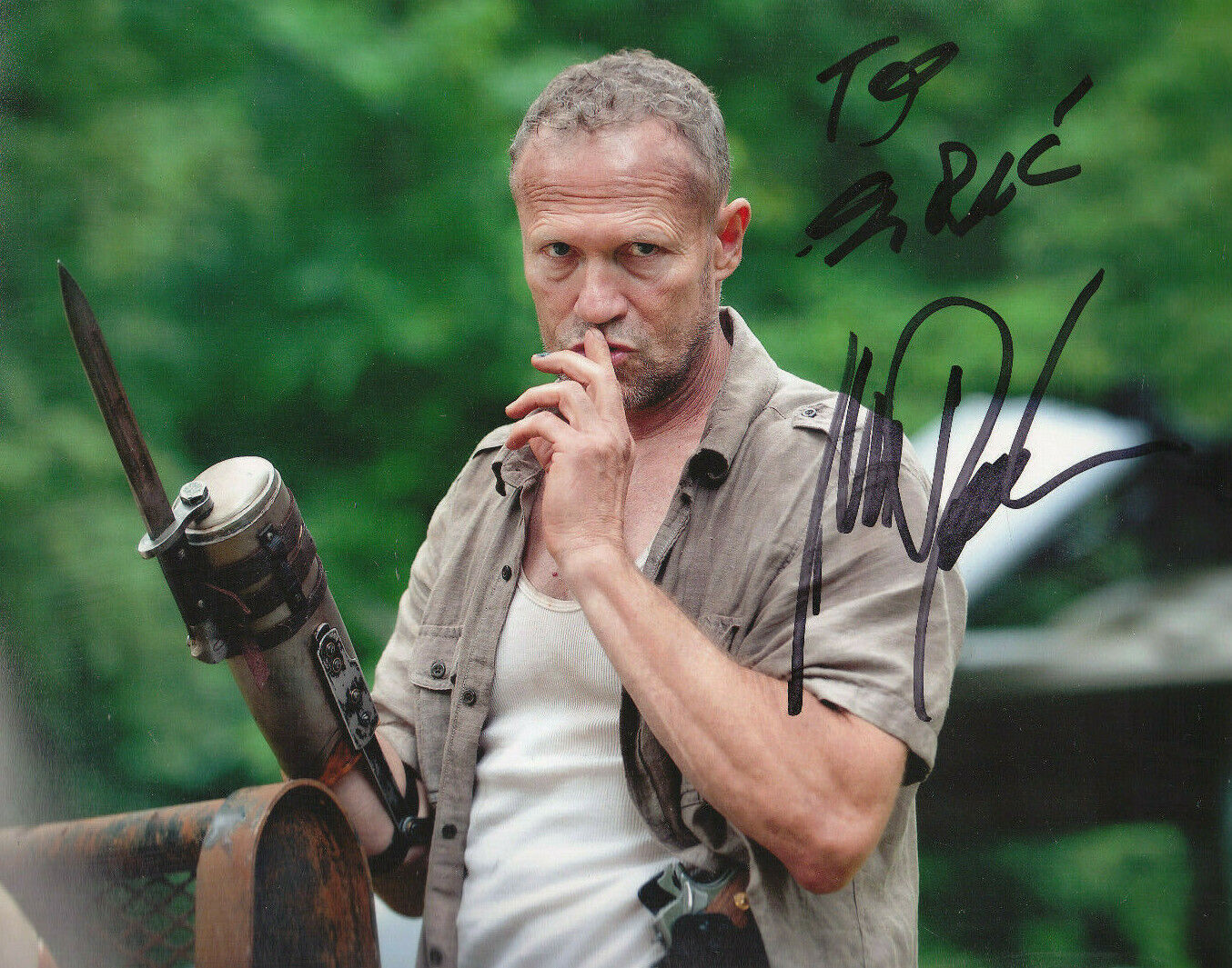 MICHAEL ROOKER AUTOGRAPH SIGNED 8X10 Photo Poster painting COA WALKING DEAD