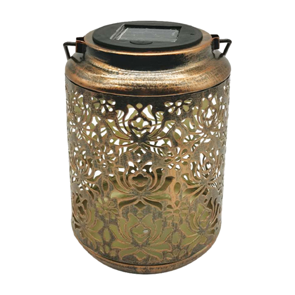 

LED Solar Lantern Light Hollow Lantern Flower Projection Wrought Iron Light, 501 Original