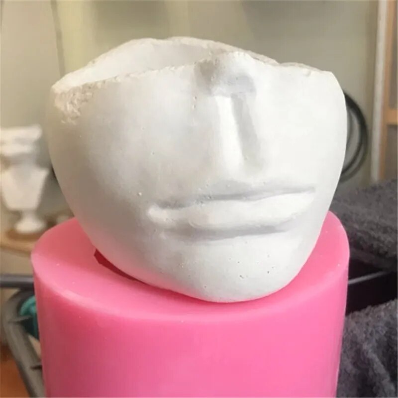 Polymer Clay Resin Craft Making, Handmade Concrete Planter, Vase Mould, 3D Human Face Pen Holder, Flower Pot Silicone Molds
