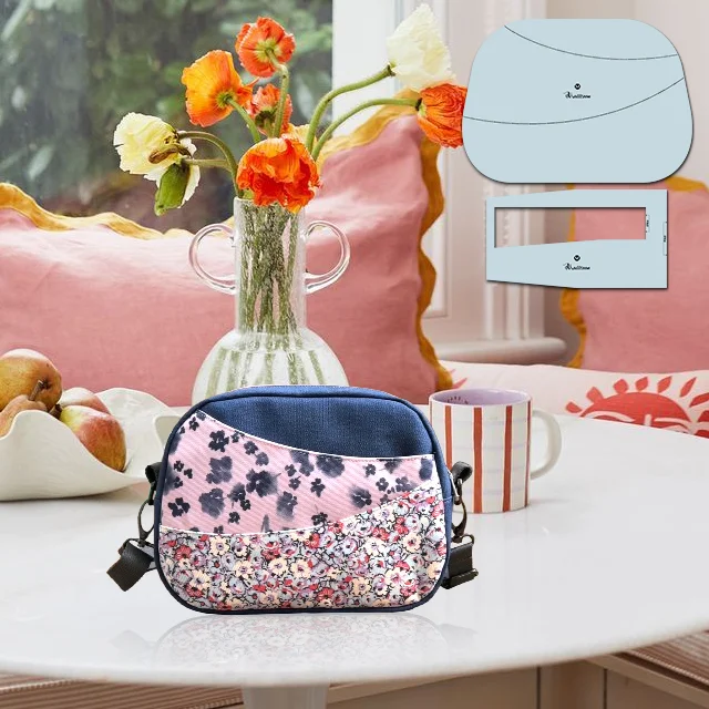 Multiple Pockets Sling Bag Sewing Template - Include Instructions