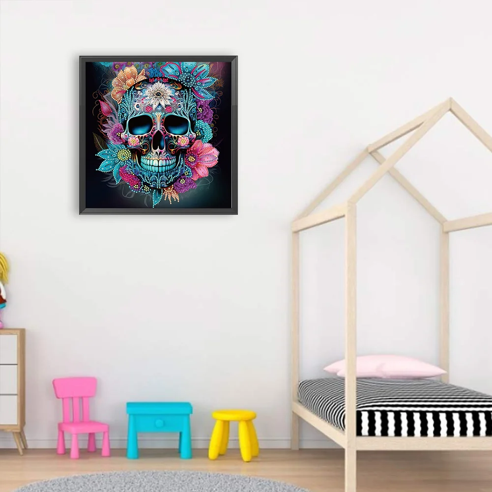 Diamond Painting - Partial Special Shaped Drill - Skull(30*30cm)