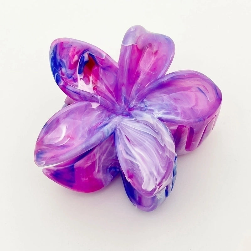 Women’s Minimalist Floral Plastic Resin Stoving Varnish Hair Claws
