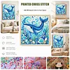 Ocean Animals Stamped Needlework Cross Stitch Kit 14CT tapestrymarket