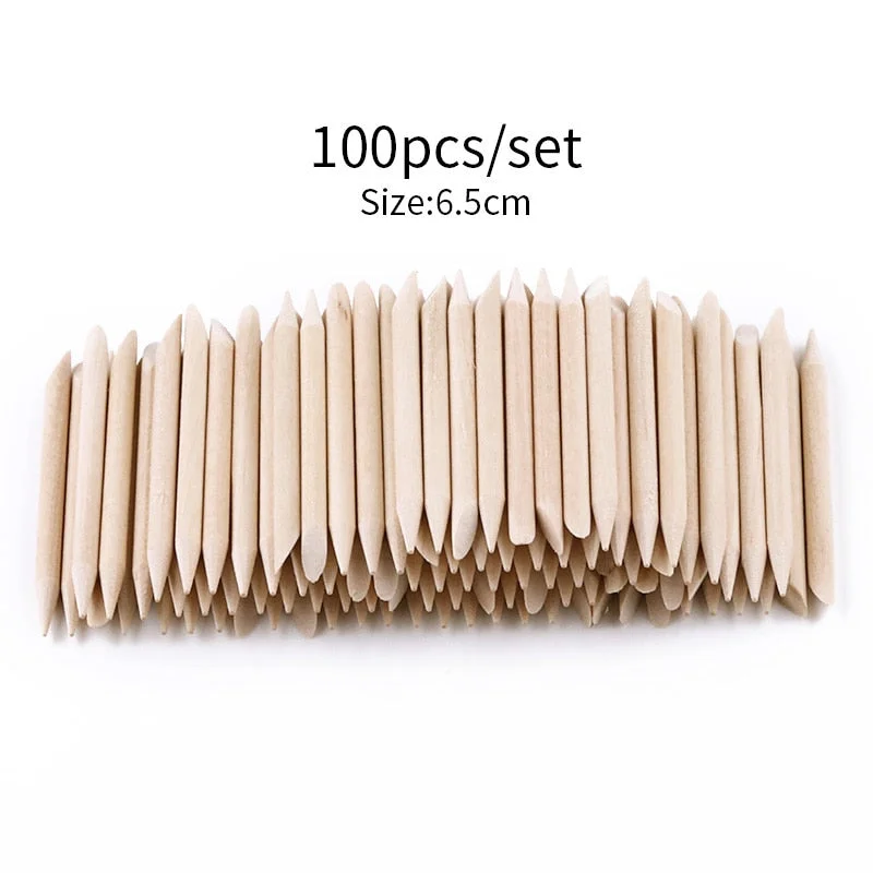10/20/50/100pcs Wooden Cuticle Pusher Nail Rhinestone Remover Double Head Portable Nail Art Cuticle Remover  Nail Tools-Nail Inspo