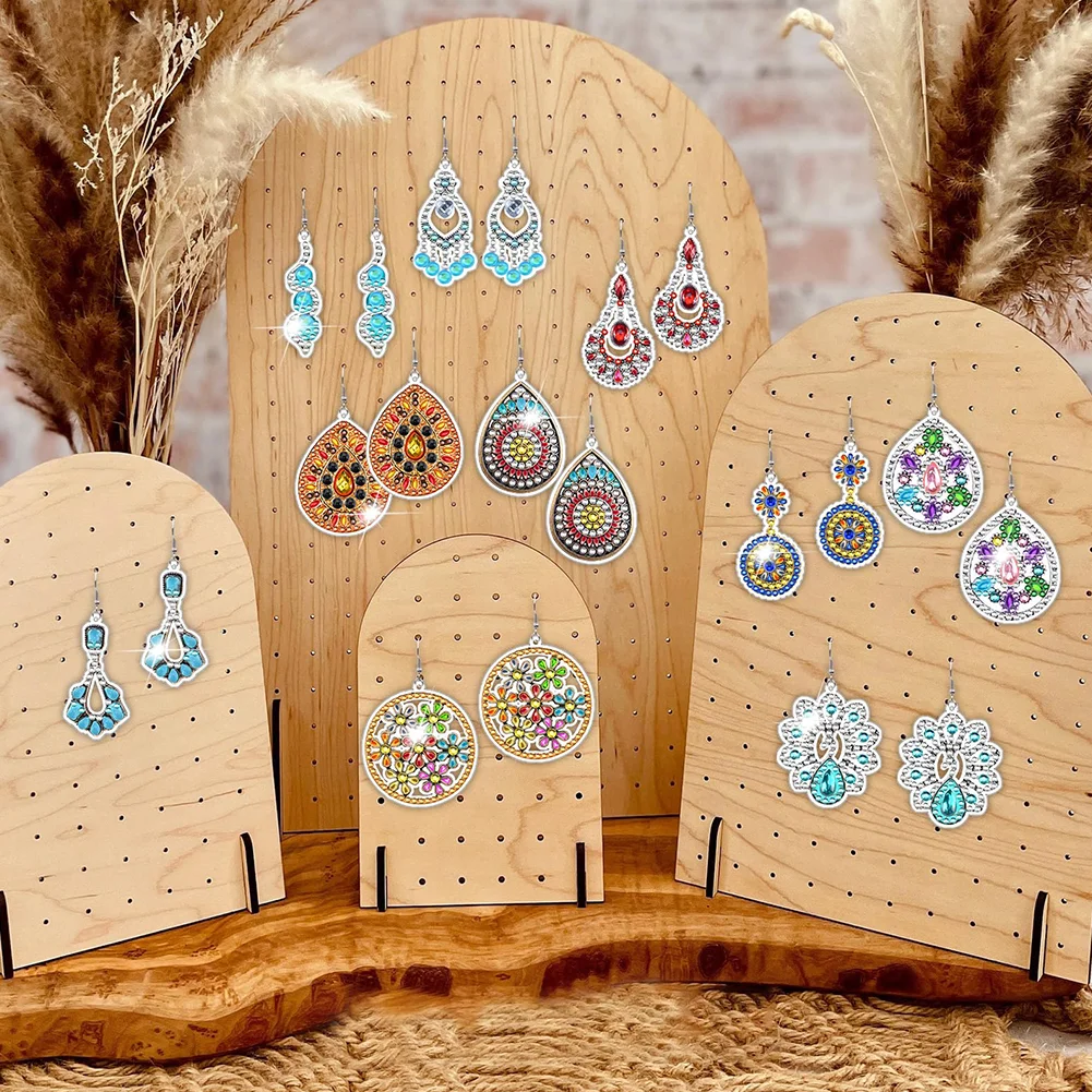 10 Pairs Diamond Painting Earrings Boho Diamond Art Earring Making Kit for Adult
