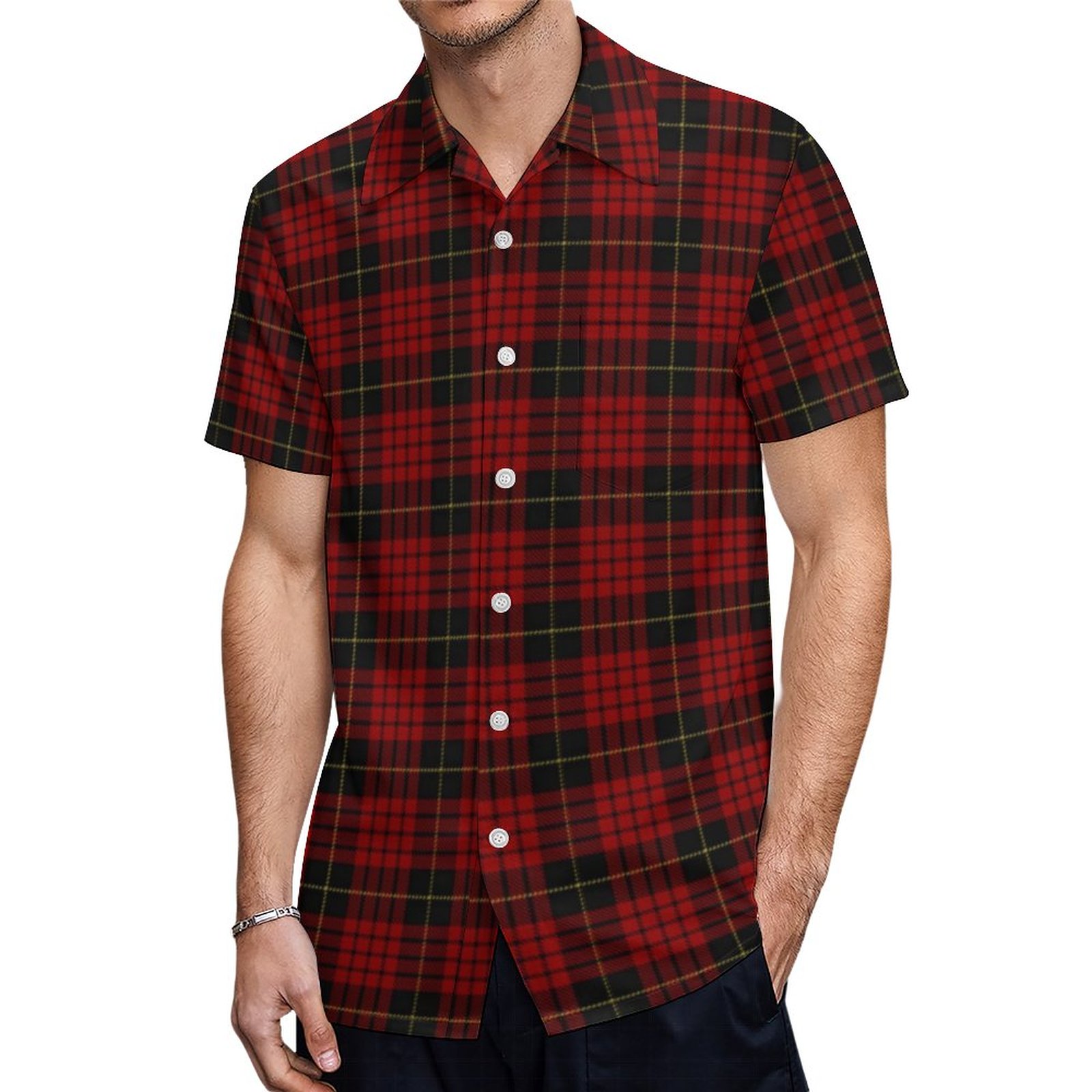 Scottish Clan Macqueen Tartan Hawaiian Shirt Mens Button Down Plus Size Tropical Hawaii Beach Shirts