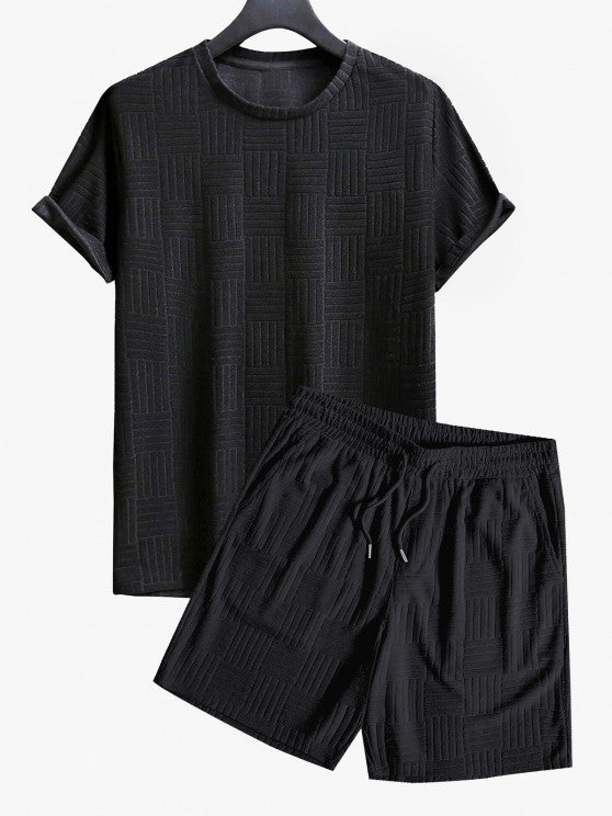 Short Sleeves T Shirt With Shorts Two Piece Set