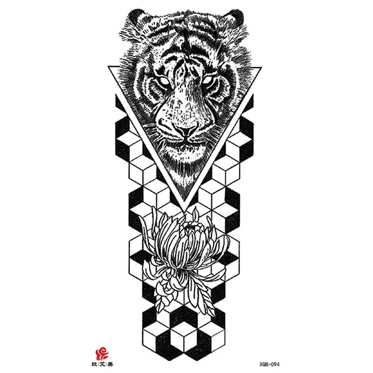 Waterproof Temporary Tattoo Sticker Chest Black Flash Tattoos Wolf Tiger Dragons Sexy Flower Body Art Arm Fake Tatoo Women Men