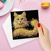 (US Local)6pcs Diamond Painting Greeting Cards DIY Diamond Art Cards for Adults (Cat)