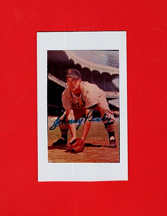 1953 JOHNNY PESKY-DETROIT TIGERS AUTOGRAPHED COLOR Photo Poster painting ON 3X5 CARD-(d.2012)