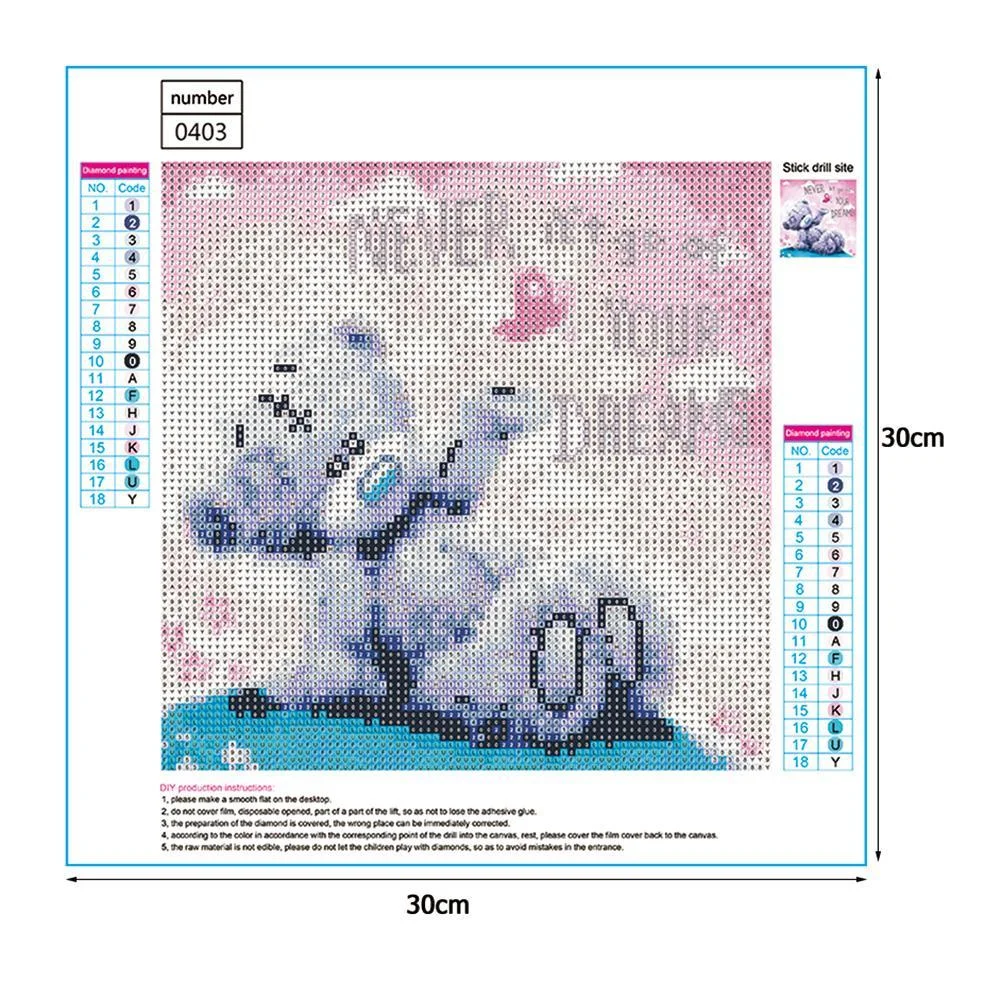 Diamond Painting - Full Round Drill - Dream Bear(30*30cm)