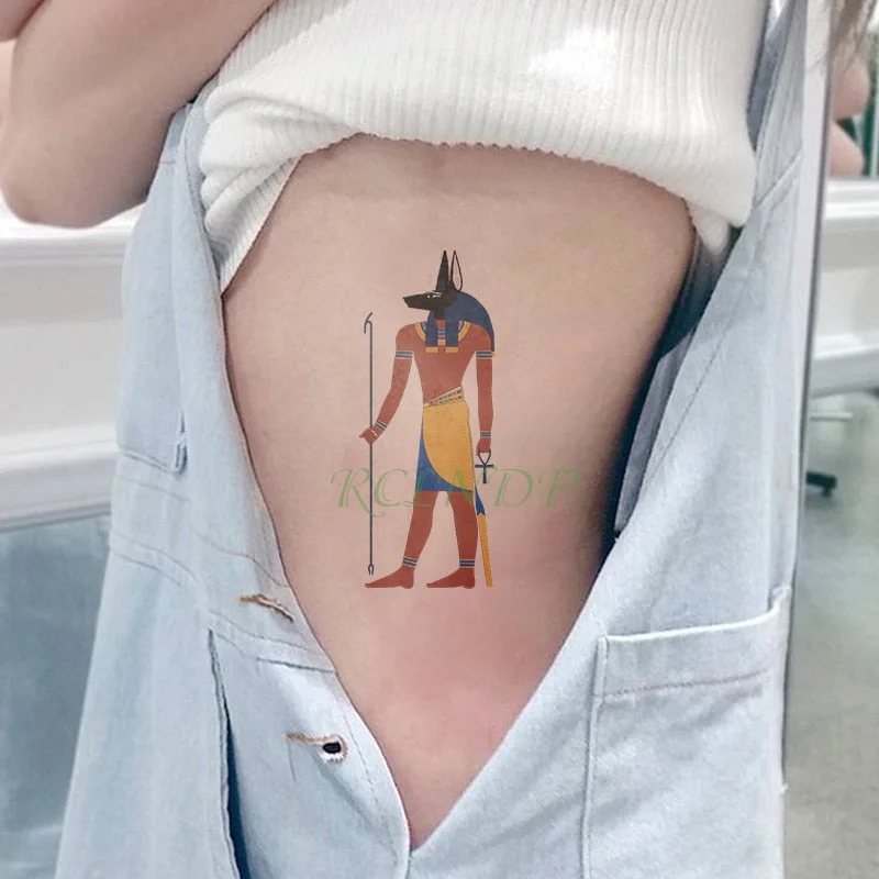 Waterproof Temporary Tattoo Sticker protector of Ancient Egypt Egyptian totem Anubis fake tatto flash tatoo for men women girl