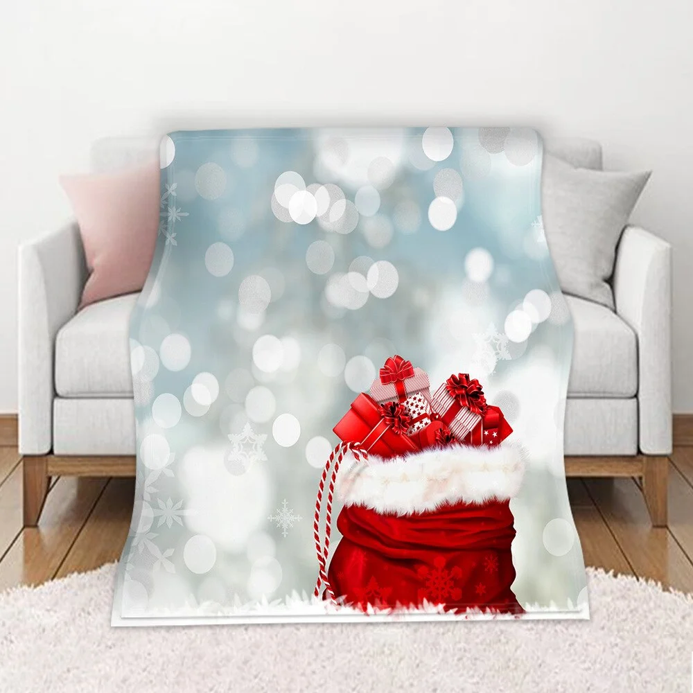 Christmas Blanket Winter Warm Decorative Sofa Living Room Rest Bed To Sleep Flannel Printed Pattern Home Blanket