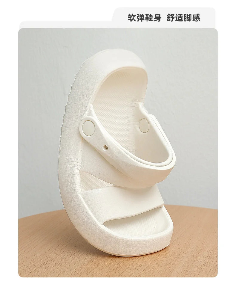 Summer Women Flip Flops Slippers Solid Thick EVA Platform Non-Slip Heel Sandals Home Outdoor Beach Couples Men's Ladies Shoes