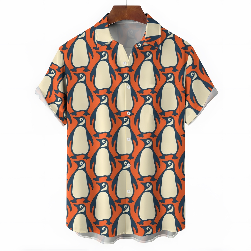 Penguin Theme Hawaiian Shirt