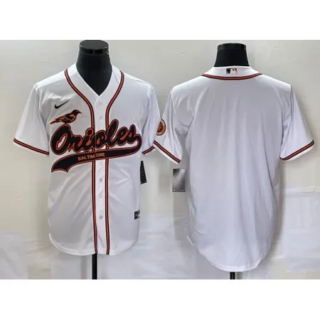 Men's Baltimore Orioles Blank White Cool Base Stitched Jersey K9UN