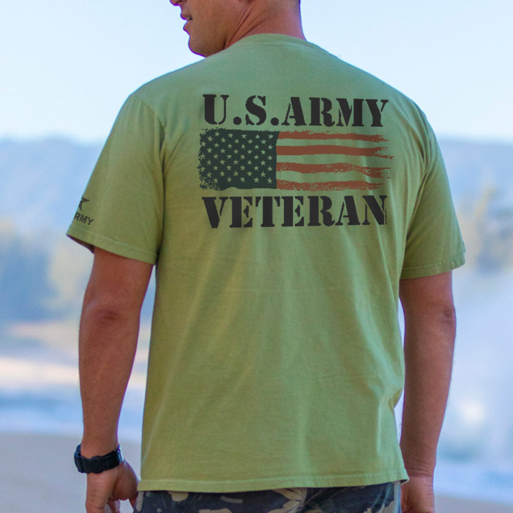  U.S. Army Veteran Olive Green T-Shirt for Men - Perfect for Casual Wear and Military Appreciation
