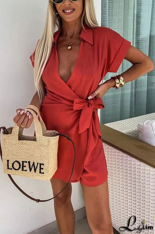 Short sleeve jumpsuit