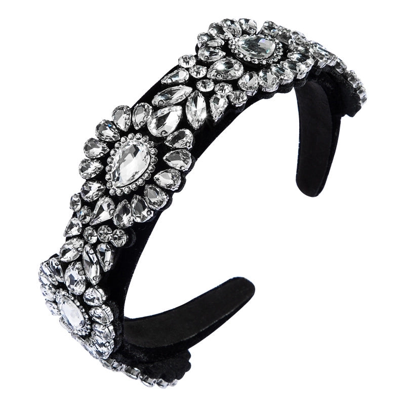 Women’s Casual Vacation Classic Style Color Block Alloy Rhinestone Glass Inlay Rhinestones Hair Band