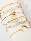 6-pieces Horn Gravel Shell Bracelet Accessories