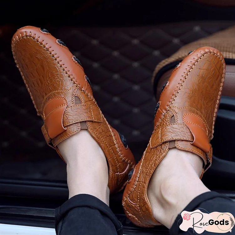 Men's British Style Moccasins Genuine Leather Loafers Flats Shoes